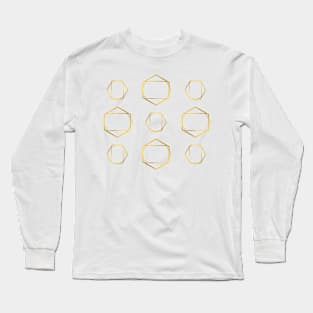 Geometric hexagon gold Long Sleeve T-Shirt